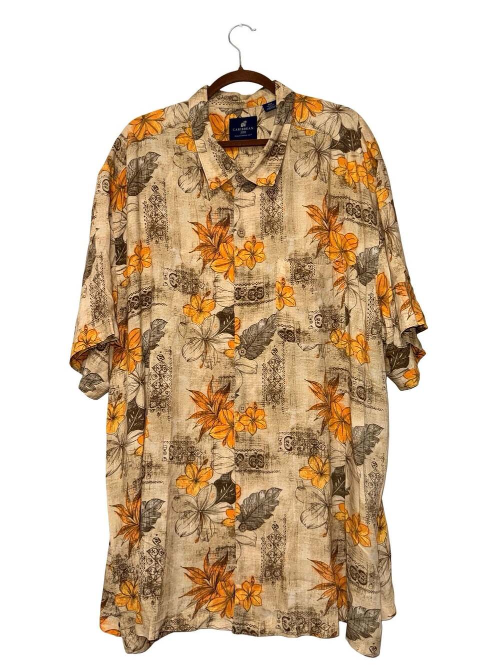 Caribbean Joe Island Supply Co Mens 2XLT Hawaiian Tropical Floral Shirt